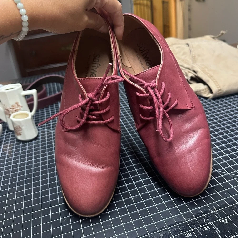Softwalk Whitby Women's Shoes Dark Red Size 9 Oxford blood red leather - Picture 4 of 16